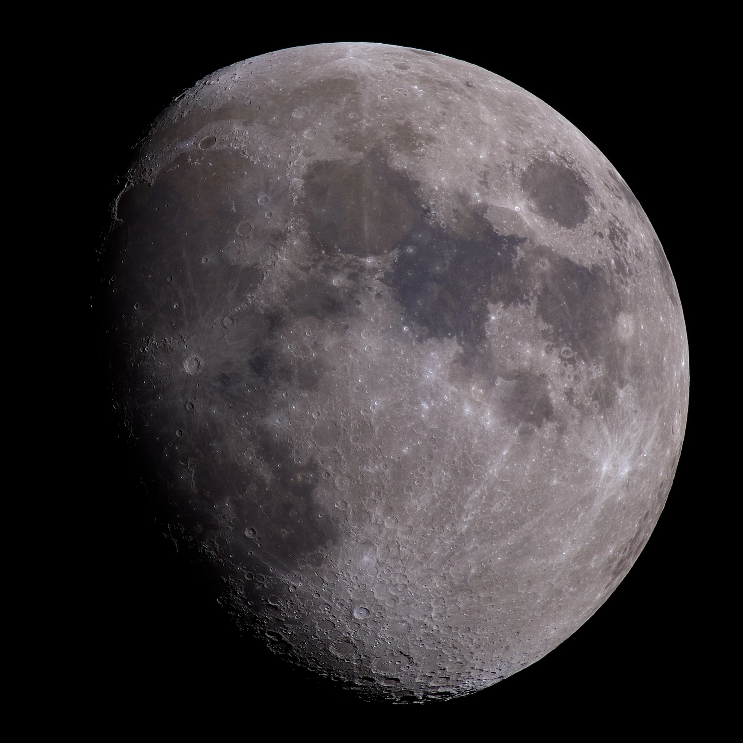 A photo of a waxing gibbous moon on 8 April 2025.