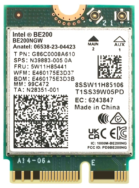A picture of an Intel BE200 M.2 card.